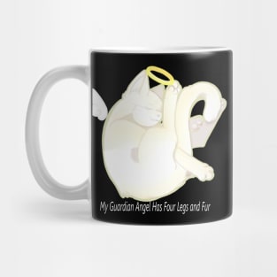 Guardian Angel white cat Mug